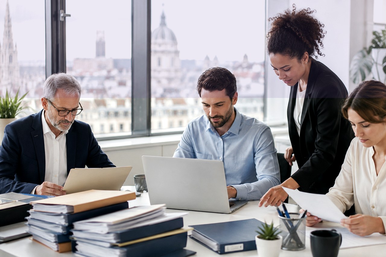 Discussion calme autour de documents